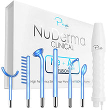 Load image into Gallery viewer, NuDerma Clinical Skin Therapy Wand - Portable Handheld High Frequency Skin Therapy Machine w 6 FUSION Neon + Argon Wands - Natural Acne Treatment - Skin Tightening - Wrinkle Reducing - Facial Skin