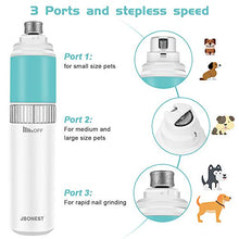 Load image into Gallery viewer, JBONEST Dog Nail Grinder with Quite Low Noise for Large Medium Small Dogs and Cats, Highly Speeds Rechargeable Pet Claw Trimmer with Clipper and File