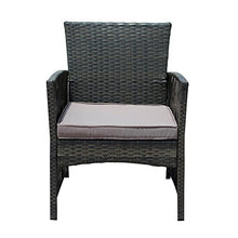 Load image into Gallery viewer, IDS Home 4 Piece Brown Pattio Furniture Wicker Conversation Set, Loveseat & 2 Cushion Chairs, Glass Coffee Table for Garden Lawn Poolside Backyard