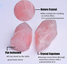 Load image into Gallery viewer, AMOYSTONE Rose Quartz Crystal Stones Energy Flame Tower Chakra Healing Stone Home Decoration 0.6-1.0LB