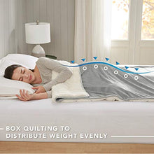 Load image into Gallery viewer, Comfort Spaces Reversible Weighted Blanket Adult-Glass Beads Filling All Season Soft Heavy Wraps-Box Quilted Cozy Warm Bed Cover, 50"x60" / 10lbs, Velvet to Sherpa Gray