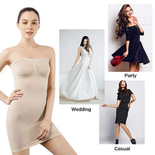 Load image into Gallery viewer, MD Women's Strapless Full Body Slip Shaper Seamless Smoother Tube Slip Under Dresses,Nude,Large