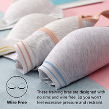 Load image into Gallery viewer, Phennie's Big Girls Cotton Training Bras Wireless Light Padded Sports Bras for Teens 8-18 Years Pink Size 32