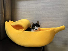 Load image into Gallery viewer, · Petgrow · Banana Cat Bed Cave Extra Large Size, Pet Bed Sofa Soft Cat Cuddle Bed House, Lovely Pet Supplies for Rabbits Small Dogs Cats Kittens Bed, Yellow