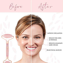 Load image into Gallery viewer, Rose Quartz Facial Roller - Best Face Roller and Skincare Tool for Facial Massage, Quality Pink Stone Face Roller Great for Skin on Face and Neck in Magnetic Gift Box