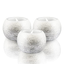 Load image into Gallery viewer, FURORA LIGHTING Flameless Silver Candles Battery Operated with Timer, Real Wax Flickering LED Round Candles, Decorative Ball Candles for Wedding Decor, Electric Candles for Home Decoration Accents