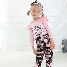 Load image into Gallery viewer, Toddler Girl Clothes Long Sleeve Ruffle Top + Camouflage Pant Sets Toddler Girl Fall Winter Outfits