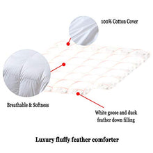 Load image into Gallery viewer, Cosybay 100% Cotton Quilted Down Comforter White Goose Duck Down and Feather Filling – All Season Duvet Insert or Stand-Alone – King Size (106×90 Inch)
