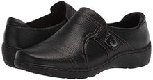 Load image into Gallery viewer, Clarks Women's Cora Poppy Loafer, Black Tumbled, 7.5