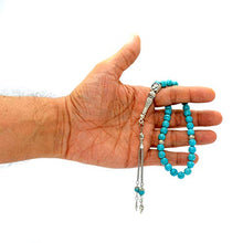 Load image into Gallery viewer, ALBATROSART -New Turquoise Collection- (8 mm 33 Beads) Worry Beads-Prayer Beads-Tesbih-Tasbih-Tasbeeh-Misbaha-Masbaha-Subha-Sebha-Sibha-Rosary (Sphere Turquoise Natural Stone)