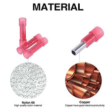 Load image into Gallery viewer, 100pcs PA66 Nylon 22-16 AWG Wire Connectors Electrical Crimp Butt Connector Fully Insulated Splice Wire Terminals Red
