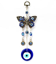 Load image into Gallery viewer, Betterdecor Blue Evil Eye with Butterfly Hanging Decoration Ornament (with a Pouch)-003