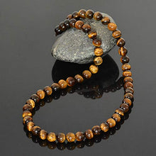 Load image into Gallery viewer, Tigers Eye Handmade Beaded Necklace for Men Natural Stone Jewelry