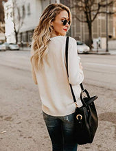 Load image into Gallery viewer, shermie Crew Neck Knitted Sweaters for Women Long Sleeve Cute Multi Hearts Pullover Sweaters Grey Small