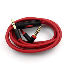Load image into Gallery viewer, Replacement Audio Cable Cord Wire,Compatible with Beats Headphones Studio Solo Pro Detox Wireless Mixr Executive Pill with in Line Mic and Control (Black Red)
