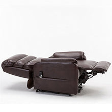 Load image into Gallery viewer, Irene House Dual Motor Lift Chair Recliners for Elderly Infinite Position Dual Power Recliner Up to 300 LBS Soft Leather Electric Power Lift Recliner Chair Sofa with Side Pocket (Red Brown Leather)