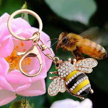 Load image into Gallery viewer, FEELMEM Cute Crystal Yellow Bee Charm Keychain Honeybee Bumble Bee Charm with Lobster Clasp Jewelry Handbag Key Ring Chain Keychain (BEE keychain)