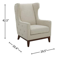 Load image into Gallery viewer, Amazon Brand – Stone & Beam Rosewood Button-Tufted Upholstered Wingback Accent Chair, 30"W, Cream
