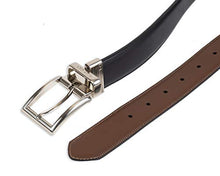 Load image into Gallery viewer, Tommy Hilfiger Men's Reversible Belt, Black/Brown Silver, 36