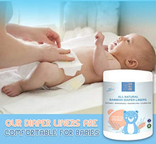 Load image into Gallery viewer, Disposable Cloth Bamboo Diaper Liners –Fragrance Free, Chlorine Free & Eco-Friendly , Flushable Biodegradable Reusable Liners for Cloth Diaper - 100 Sheets per roll