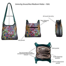 Load image into Gallery viewer, Anna by Anuschka womens Anna Anuschka, Handpainted Medium Hobo, Denim Paisley Floral Satchel Handbag Genuine Leather, Denim Paisley Floral, One Size US