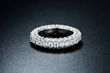 Load image into Gallery viewer, Barzel 18K White Gold Plated & Italian-Cut CZ 3 Row Eternity Ring (8)