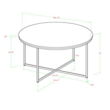 Load image into Gallery viewer, Walker Edison Furniture Company Modern Round Coffee Accent Table Living Room, Marble/Gold