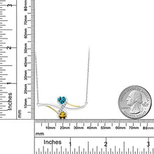 Load image into Gallery viewer, Gem Stone King 925 Sterling Silver and 10K Yellow Gold London Blue Topaz and Yellow Citrine with Lab Grown Diamond Pendant Necklace For Women (1.07 Cttw with 18 Inch Chain)