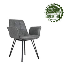 Load image into Gallery viewer, Porthos Home Valo Dining Chairs Set of 2 with Tufted PU Leather Upholstery, Ergonomic Armrests and Elegant Metal Legs