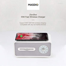 Load image into Gallery viewer, Masdio Zenbox Portable White Noise Machine with Wireless Charger Bluetooth Speaker, 9 Sounds for Light Sleepers, Babies