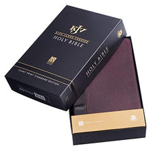 Load image into Gallery viewer, KJV Holy Bible, Giant Print Standard Size Premium Full Grain Leather Red Letter Edition - Thumb Index & Ribbon Marker, King James Version, Burgundy/Mahogany