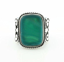 Load image into Gallery viewer, KAR 925K Stamped Solid Sterling Silver Green Agate (Aqeeq) Men's Ring P3B (7)