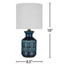Load image into Gallery viewer, Amazon Brand – Stone & Beam Ceramic Table Lamp, 18"H, Crackle Dark Blue