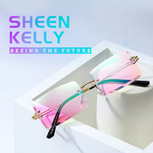 Load image into Gallery viewer, Square Ultra-Small Frame sunglasses for Women Men Rectangle Retro see through lens rimless sunglasses