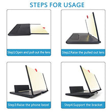 Load image into Gallery viewer, 12" Screen Magnifier –3D HD Mobile Phone Magnifier Projector Screen for Movies, Videos, and Gaming–Foldable Phone Stand with Screen Amplifier–Supports All Smartphones(Black)