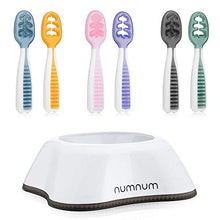 Load image into Gallery viewer, NumNum Beginner Bowl & Pre-Spoon GOOtensil | Baby Bowl and 3 Spoon Set (First Stage + Second Stage) | BPA Free Silicone Self Feeding Baby + Toddler Dish & Utensil