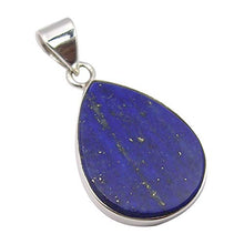 Load image into Gallery viewer, SilverStarJewel Solid Sterling Silver Lapis Lazuli Pendant 1.2" Latest Style
