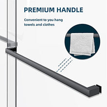 Load image into Gallery viewer, ELEGANT Bathtub Sliding Doors 60" W x 62" H Sliding Shower Doors with 1/4 in. Clear Glass Bypass Bathtub Door in Satin Black Shower Doors Glass Sliding 60 Inches Tub Shower Door