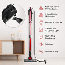 Load image into Gallery viewer, GeeMo Vacuum Cleaner, 4 in 1 Stick Vacuum 17Kpa Powerful Suction, with LED Electric Brush 1.2L High-Capacity Quiet Vacuum, with HEPA Quadruple Filter for Deep Clean Pet Hair Carpet Hard Floor - H595
