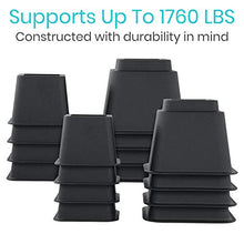 Load image into Gallery viewer, Vive Heavy Duty Bed Risers - Furniture Frame Lift Stilts for College Dorms Room - Leg Extension Elevator - Stackable Platform Blocks for Couch, Chair, Bunk Bedpost (8-Pack (5 Inch, 3 Inch))