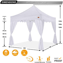 Load image into Gallery viewer, ABCCANOPY Patio Pop Up Canopy Tent with Curtain 10x10 Event-Series (White)