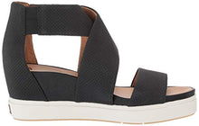 Load image into Gallery viewer, Dr. Scholl's Shoes Women's Sheena Wedge Sandal, Black Smooth Perforated, 6 M US