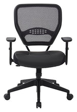 Load image into Gallery viewer, SPACE Seating Professional AirGrid Dark Back and Padded Black Eco Leather Seat, 2-to-1 Synchro Tilt Control, Adjustable Arms and Tilt Tension with Nylon Base Managers Chair