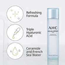 Load image into Gallery viewer, AHC Toner for Face Aqualauronic Hydrating Skin for Dehydrated Skin Triple Hyaluronic Acid Korean Skincare 5.07 oz
