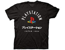 Load image into Gallery viewer, Ripple Junction Playstation Adult Unisex Japan 1994 Light Weight 100% Cotton Crew T-Shirt MD Black