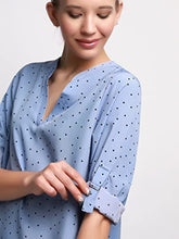 Load image into Gallery viewer, roswear Women's Long Sleeve Professional Work Blouse Shirt Baby Blue M
