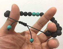 Load image into Gallery viewer, Adjustable Lava Bead Stone Anxiety Diffuser oil diffuesr Bracelet women with Turquoise - meditation,relax,healing,aromatherapy