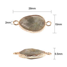 Load image into Gallery viewer, UR URLIFEHALL 20pcs Natural Labradorite Links Connector with Brass Findings Double Loop Faceted Drop Column Connector Pendant for Charms Jewelry Making