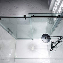 Load image into Gallery viewer, WOODBRIDGE MBSDC6076-MBL Frameless Sliding Glass Shower Door | 56"-60"W x 76"H | Matte Black Finish