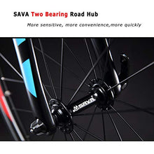 Load image into Gallery viewer, SAVADECK Carbon Road Bike, Warwinds3.0 700C Carbon Fiber Racing Bicycle with SORA 18 Speed Derailleur System and Double V Brake (Blue,48cm)